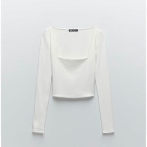 White square neck Zara top, tags still on!